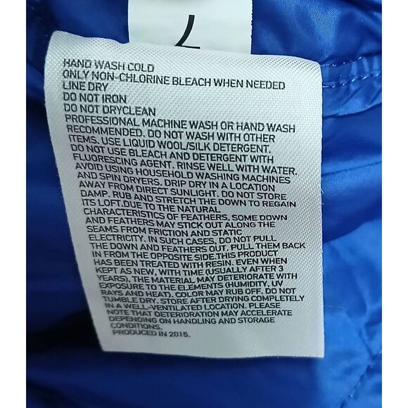 Uniqlo womens small cobalt blue puffer down jacket with hoodie coat - Picture 8 of 9